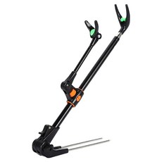 SRF 7단 조절 낚시대 받침대, 블랙