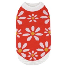 Grooming daeng-e 狗狗雛菊花朵針織衫, 橘色, 1個