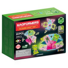 MAGFORMERS 發光工藝套組 20入, 混合顏色, 1套