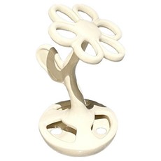 Block Mart 陶瓷花朵浴室牙刷牙膏化妝刷收納架, 奶油色, 1個