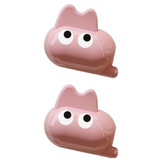 블럭마트 귀여운 휴대용 욕실 칫솔 헤드 커버, 핑크, 2개