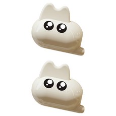 블럭마트 귀여운 휴대용 욕실 칫솔 헤드 커버, 화이트, 2개