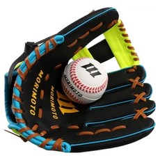 MORIMOTO 霓虹棒球手套 + 棒球套組, 1套, 黑色 + 萊姆綠