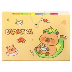 델리리움 예쁜 색감 대용량 아코디언 서류 A4 파일 케이스 8단 32 x 25 cm, 카피바라2, 1개