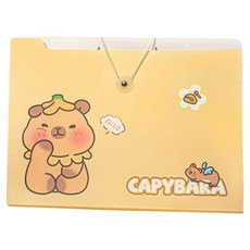 델리리움 예쁜 색감 대용량 아코디언 서류 A4 파일 케이스 1 12단 32 x 25 cm, 카피바라1, 1개