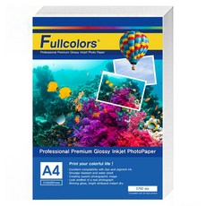 풀컬러즈 프리미엄 글로시 사진인화지 115g, 100개, A4