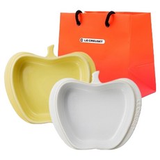 르크루제 미니 애플디쉬 2종, 1개, 접시 2종, 쇼핑백 S, 미모사, 코튼