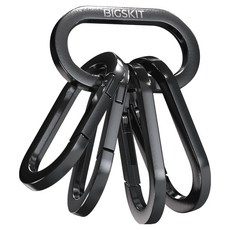 빅스킷 고강도 카라비너 키링 키홀더 열쇠고리, 다크그레이, 5개