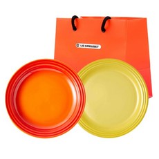 르크루제 디너접시 27cm 2종 + 쇼핑백 S, 1개, 단품, 주황, 솔레이