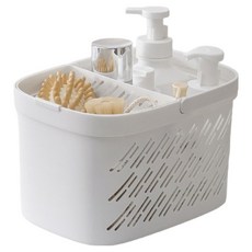 Block Mart 簡潔多用途浴室收納籃 type2, 白色白色