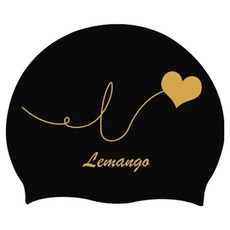 LEMAnGO 室內外泳帽 Bidens 2159, 黑色, 1個