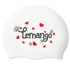 LEMAnGO 室內外泳帽 Lovely Step 4181, 白色, 1個