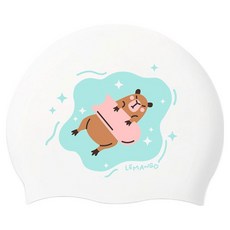 LEMAnGO 室內外泳帽 Happy Bara 5688, 白色, 1個