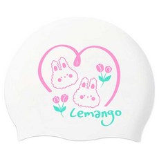 르망고 실내외 수모 핑크 바니 4193, White, 1개