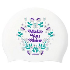 LEMAnGO 室內外泳帽 Garden Glow Violet Bio 5679, 1個, 白色