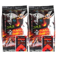 지피니 순수한 자연 그대로 착화제포함 개별포장 바베큐 숯, 700g, 2개