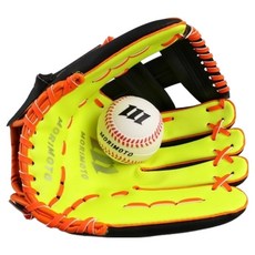 MORIMOTO 霓虹棒球手套 + 棒球套組, 黑色 + 橘色 + 萊姆綠(手套), 1套