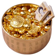 morningscent 재물운 금전운 인테리어 납골당 꾸미기 금원보 황금단지 세트, 혼합색상