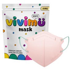 케이리얼 비비무 마스크 아동용 소형, Baby pink, 1개, 20개입
