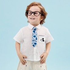 Disney 迪士尼 baby 米奇時尚襯衫 + 領帶套組