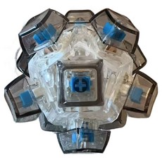 Lalajeri 12鍵 發光鍵盤鍵帽, 07 淺鍵帽 12顆 透明鍵帽 + 黑色透明鍵帽蓋, 1個