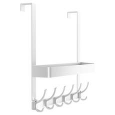 문걸이 도어행거 무타공 선반 벽걸이 12구 도어훅, 1개, 화이트