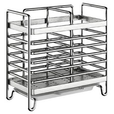 헬로우디 스테인레스 수저 정리 벽걸이식 주방 수납함 2칸, 브러쉬 실버, 1개