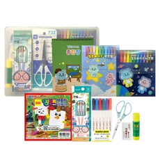HwaShinMungu Jelling Bears HAPPY 文具10件組, 混合顏色, 1套