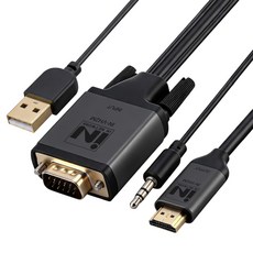 인네트워크 FHD지원 VGA RGB to HDMI 영상변환 컨버터 케이블 오디오 지원 IN-VH2M, 1개 1개