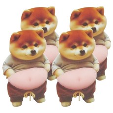 오펠리어 말랑말랑 뱃살 실리콘 문콕 방지 스티커, 시바패밀리세트, 2개