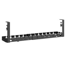 길이 조절 가능한 무타공 멀티탭 거치대 전선 정리함, 1개, 블랙