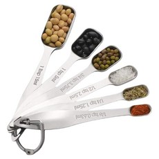 아워플로우 스테인리스 스틸 사각 계량스푼 6종 세트, 1세트