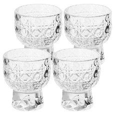 다파랑 마운틴 민자 2가지 스타일 조각 유리 술잔 42ml HJ1393, 주얼리A, 4개