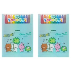 아이비스 슬라이더 색연필, 2개, 12색