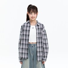 applepink 寬鬆版格紋襯衫 A101