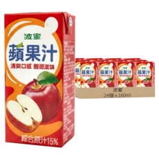 波蜜 蘋果汁, 24個, 160ml
