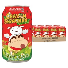 AMANDIER 雅蒙蒂 蠟筆小新汽水 西瓜風味 款式隨機, 24個, 330ml