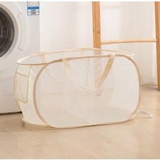 可折疊玩具娃娃收納箱 橫式大型 2格, 米色