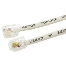 에이치디탑 국내산 전화선 팩스 6P4C 케이블 5m, HT-P0018