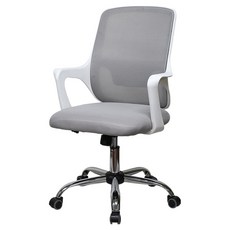 장인가구 랜디 메쉬 회전 의자 방문설치, 그레이