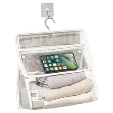 뉴토피아 욕실용 걸이형 방수 옷보관함 대형, 진주 흰색, 1개