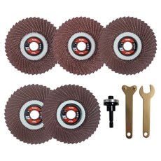 스탠맨 날개사포 해바라기형 100mm 5종 + 드릴아답터 세트, 1세트