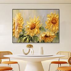 다담리빙 풍수지리 좋은 해바라기 PVC 프레임 액자 해바라기 H, 블랙