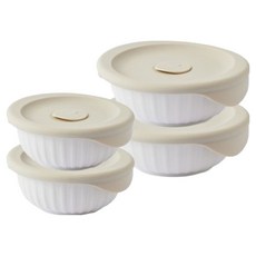 락앤락 바로한끼 도자기 밥용기 아이보리, 4개, 355ml(2개) 4개, 355ml(2개)