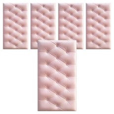 홍시마켓 홈 인테리어 방수 충격방지 벽 스티커 강화 폼블럭 70 x 35 x 0.7 cm, 핑크, 5개