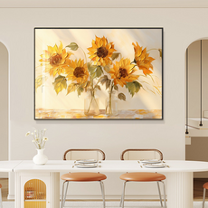 다담리빙 풍수지리 좋은 해바라기 PVC 프레임 액자 해바라기 G, 블랙