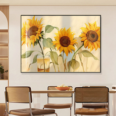 다담리빙 풍수지리 좋은 해바라기 PVC 프레임 액자 해바라기 D, 블랙