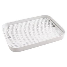 쿠쏘 물빠짐 티 트레이 34 x 26 x 4 cm, 화이트, 1개