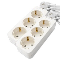 NEMOTAP 安全的3孔延長線 XWL-10A3NPP, 白色, 2個, 1.2m