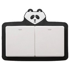 Smile Ggaebi 可愛卡通邊框貼紙蓋 雙熊貓 2入, 混合色